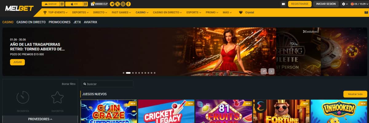 Melbet proveedores de juegos